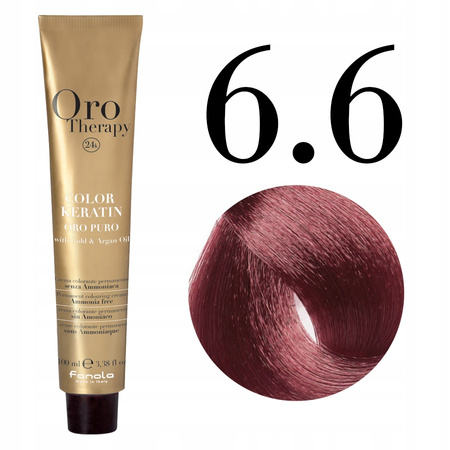 Fanola Oro Therapy Farba 6.6 Ciemny Intensywny Czerwony Blond - Żywe Kolory